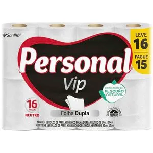 PAPEL HIGIÊNICO PERSONAL VIP C/16 ROLOS